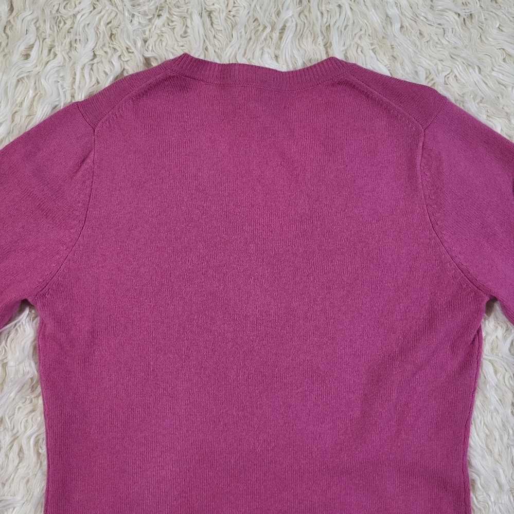 Simply Cashmere Pink V Neck 100 % Cashmere Sweater Medium - Picture 7 of 12